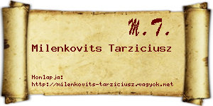 Milenkovits Tarziciusz névjegykártya